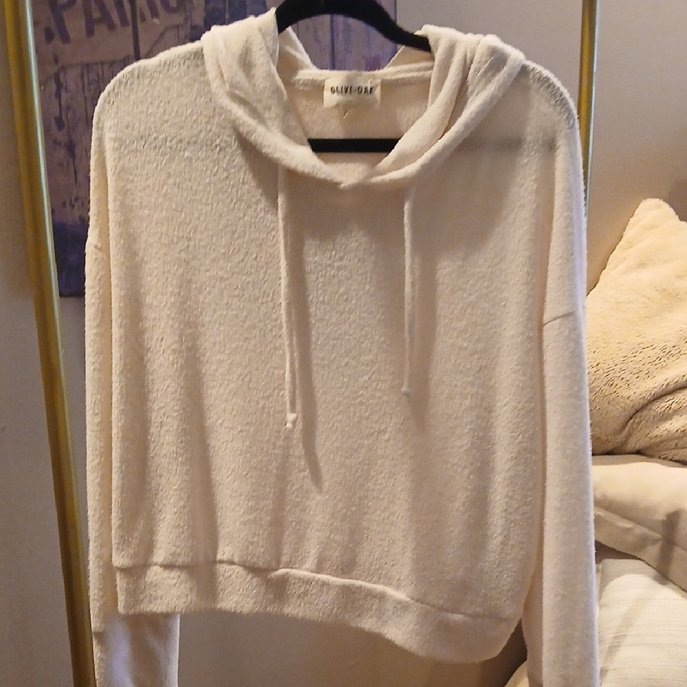 Olive & Oak Cream Hooded Sweater
